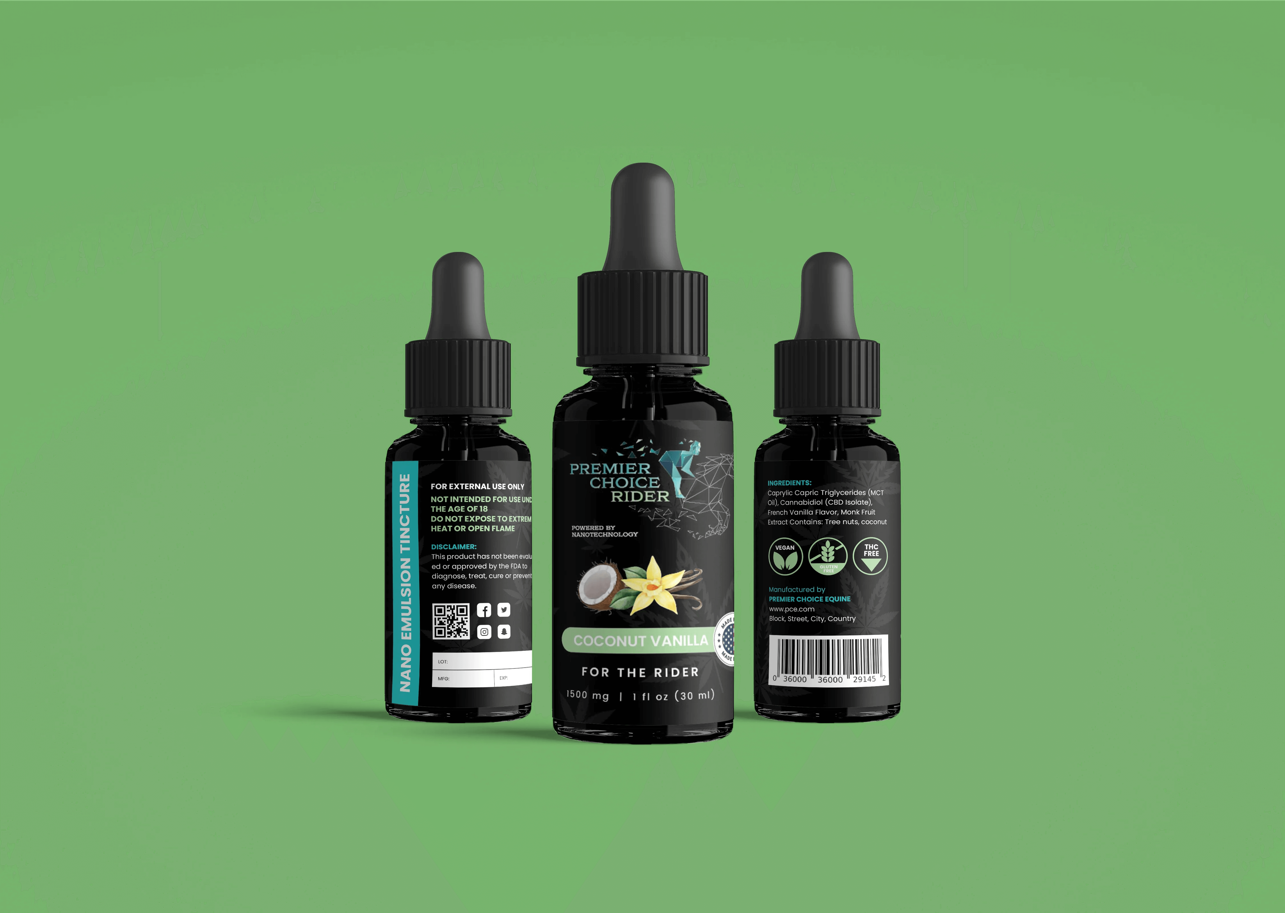 CBD Nano Tincture - Coconut Vanilla - 1500 mg for equestrian riders