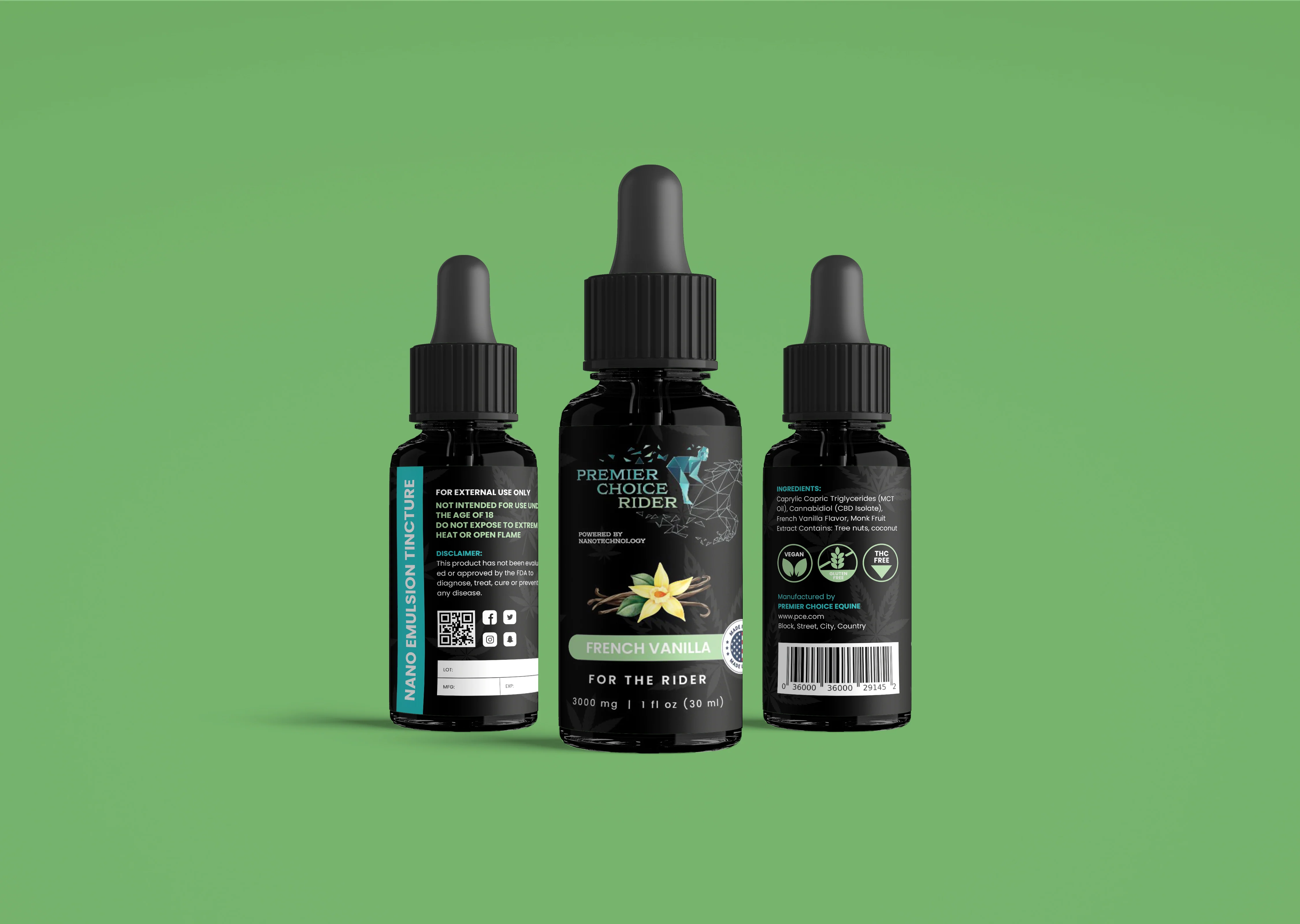 Premium French Vanilla Hemp Oil Drops - 1000/3000 mg
